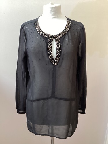 Black chiffon tunic size - s,