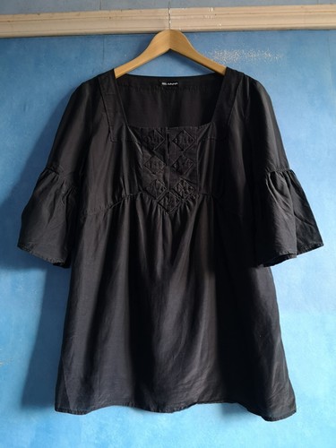 Black cotton silk - silk, 3/4
