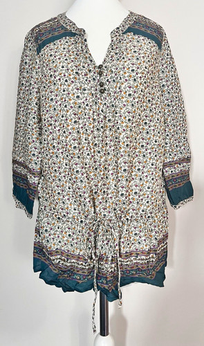 Indigo floral tie waist - m&s,
