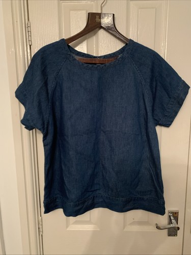Denim look cotton - cotton, linen