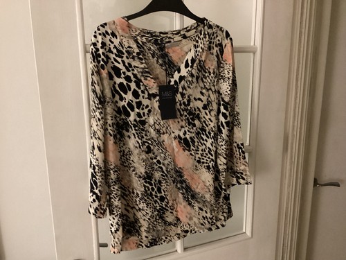 Bnwt cream grey peach - m&s, cream/grey/peach