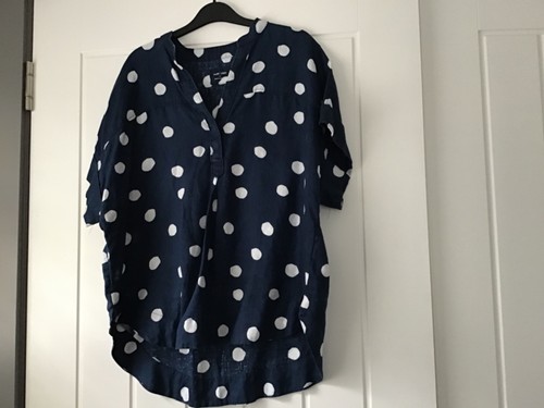 Ladies navy white linen - white,