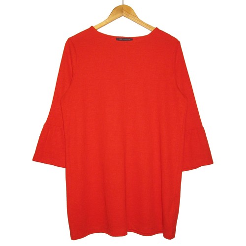 Tunic top flute cuff - m&s, red