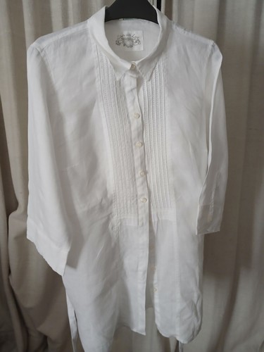 White linen tunic blouse - m&s,