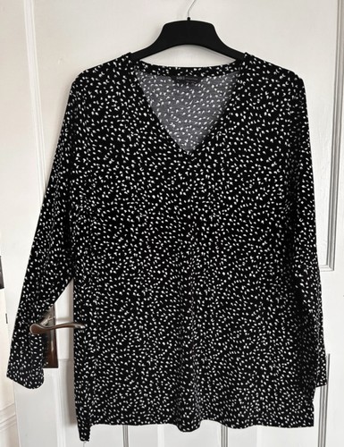 Black white tunic top - &,