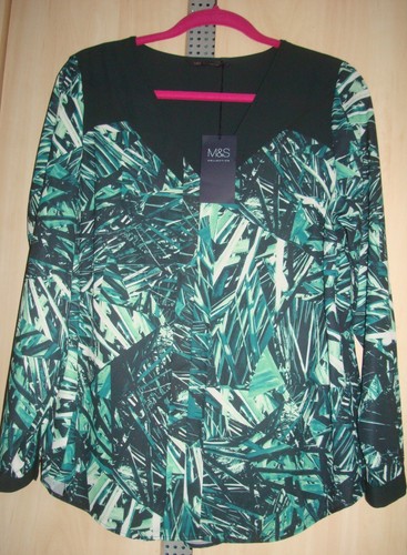 Green leaf print tunic - print,